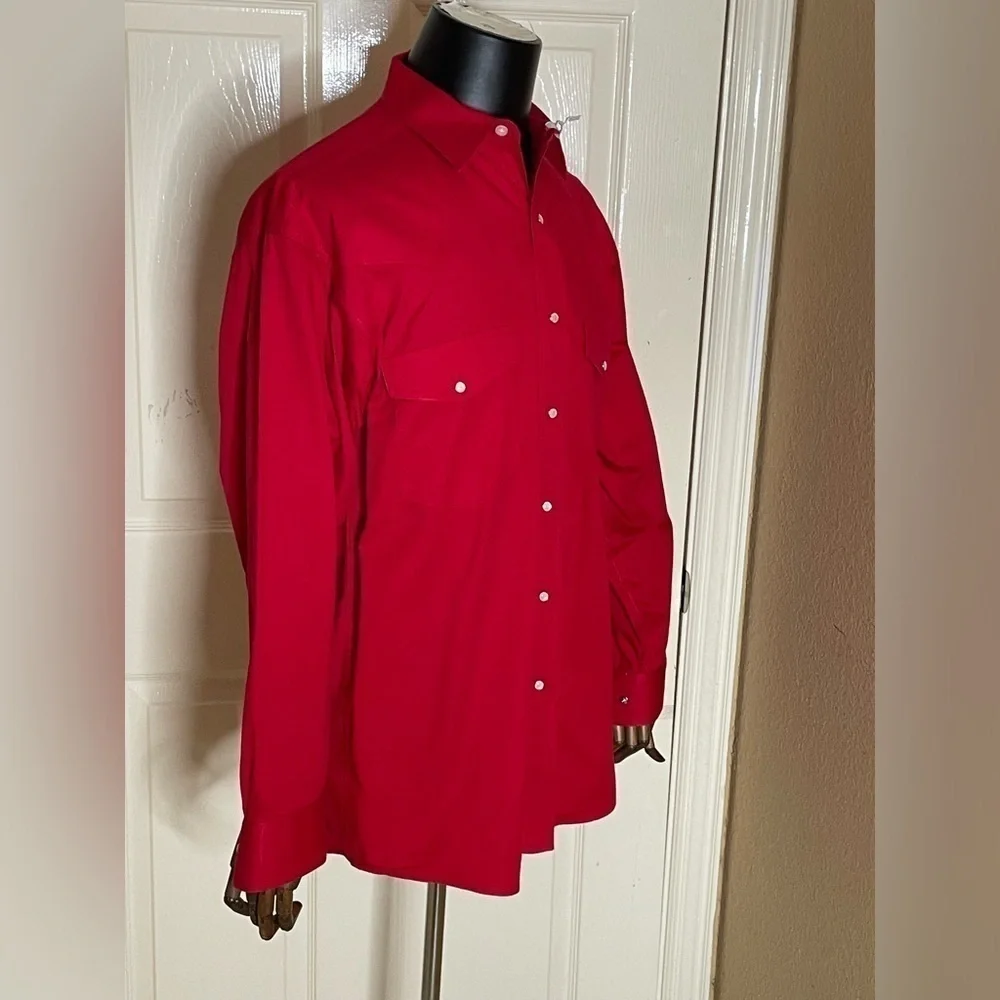 CODY JAMES CORE MEN'S SOLID MAROON TWILL LONG SLEEVE WESTERN SHIRT Medium - Picture 3 of 7